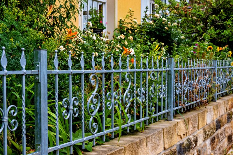 Decorative Iron Railing with Floral Art